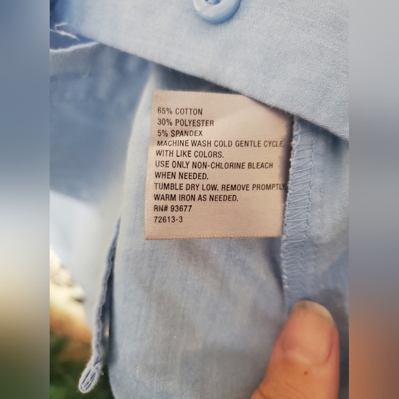 Worthington Blue Button Down Shirt Size 1X - Picture 8 of 9